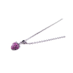 wholesale 925 sterling silver pink cz heart pendant necklace