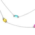 wholesale 925 sterling silver colorful stones cz pendant necklace