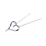 wholesale 925 sterling silver cz black heart pendant necklace