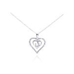 wholesale 925 sterling silver cz figurine heart pendant necklace
