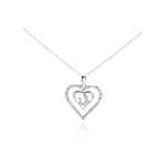 wholesale 925 sterling silver cz figurine heart pendant necklace