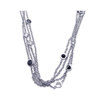 wholesale sterling silver black cz pendant necklace