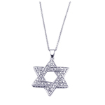 wholesale sterling silver cz star pendant necklace