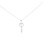 wholesale sterling silver cz heart key pendant necklace