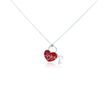 wholesale sterling silver cz heart key love pendant necklace