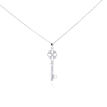 wholesale sterling silver cz key pendant necklace