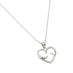 wholesale sterling silver twirl heart cz pendant