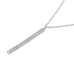 wholesale sterling silver vertical bar cz pendant necklace