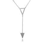 wholesale sterling silver necklace with 2 triangle drop