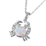wholesale sterling silver crab with cz and synthetic opal center stone
