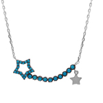 wholesale sterling silver turquoise open star necklace