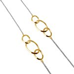 sterling silver chain necklace with gold plated intertwined loops