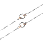 sterling silver chain necklace with interlocking rose gold plated loops