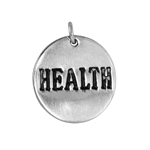sterling silver 'health' engraved disc pendent