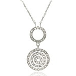 sterling silver multi circle pendant necklace