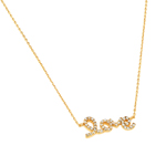 sterling silver gold plated cz love pendant necklace