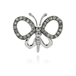wholesale sterling silver open butterfly cz pendant