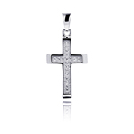 wholesale sterling silver cross inlay micro pave cz dangling pendant
