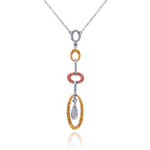 sterling silvergoldand rose gold plated necklace