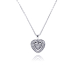 sterling silver heart cz necklace