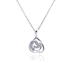 wholesale sterling silver abstract design heart cz necklace