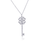 wholesale sterling silver open heart key cz necklace
