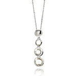 wholesale sterling silver graduated multiple disc cz center pearl necklace