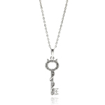 wholesale sterling silver open key cz necklace