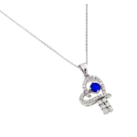 wholesale sterling silver purple cz heart pendant