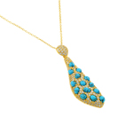 sterling silver gold plated blue vase shape pendant necklace