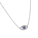 wholesale 925 sterling silver and blue cz eye pendant necklace