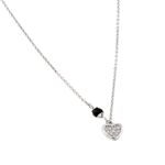 wholesale 925 sterling silver heart black enamel pendant