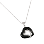 wholesale 925 sterling silver heart black enamel pendant