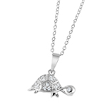 wholesale 925 sterling silver cz turtle charm necklace