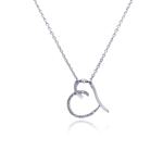 sterling silver heart pendant necklace