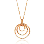 sterling silver cz gold plated multi circle pendant necklace