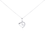 sterling silver mom heart pendant necklace