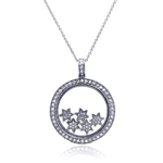 sterling silver inner stars pendant necklace