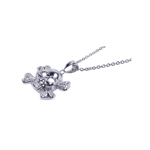 sterling silver x skull pendant necklace
