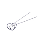 wholesale 925 sterling silver small cz graduated heart necklace