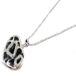 wholesale 925 sterling silver cz black onyx heart pendant necklace