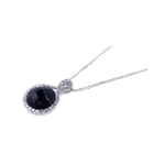 wholesale 925 sterling silver onyx circle pendant necklace