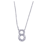 wholesale sterling silver cz number 8 pendant necklace