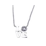 wholesale sterling silver cz love pendant necklace