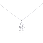 wholesale sterling silver cz person pendant necklace