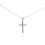 wholesale sterling silver diamond cross pendant necklace