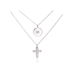 wholesale sterling silver cz cross pendant necklace