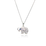 wholesale sterling silver cz elephant pendant necklace