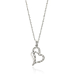 wholesale sterling silver cz heart pendant necklace