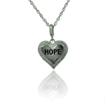 wholesale sterling silver cz hope heart pendant necklace